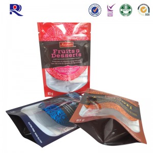 Printed and laminated stand up pouch with clear window for fruits dry fruits
