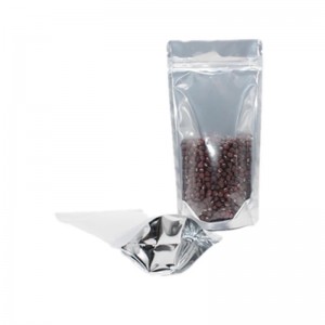 Smell proof front clear plastic food packaging bag with self seal zipper