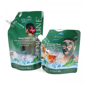 Aluminum foil Dead Sea Mud Facial Mask Spout Pouch Mylar Stand Up Spout Pouch Bag for Liquid Cosmetic facial mask face cream