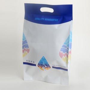 pet food bag aluminum foil plastic flat bottom bags with hanging hole die cut handle