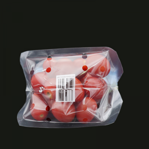 Eco-friend clear plastic vegetable ziplock packaging bag with venting holes