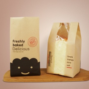 Custom printed kraft paper bags for bread bakery cookie food packaging