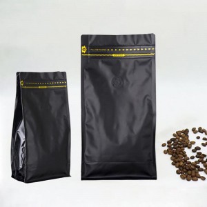Wholesale Recycle Valve Zipper Packaging Pouch OEM Flat Bottom Side Gusset Stand Up Custom Printing Coffee Bag